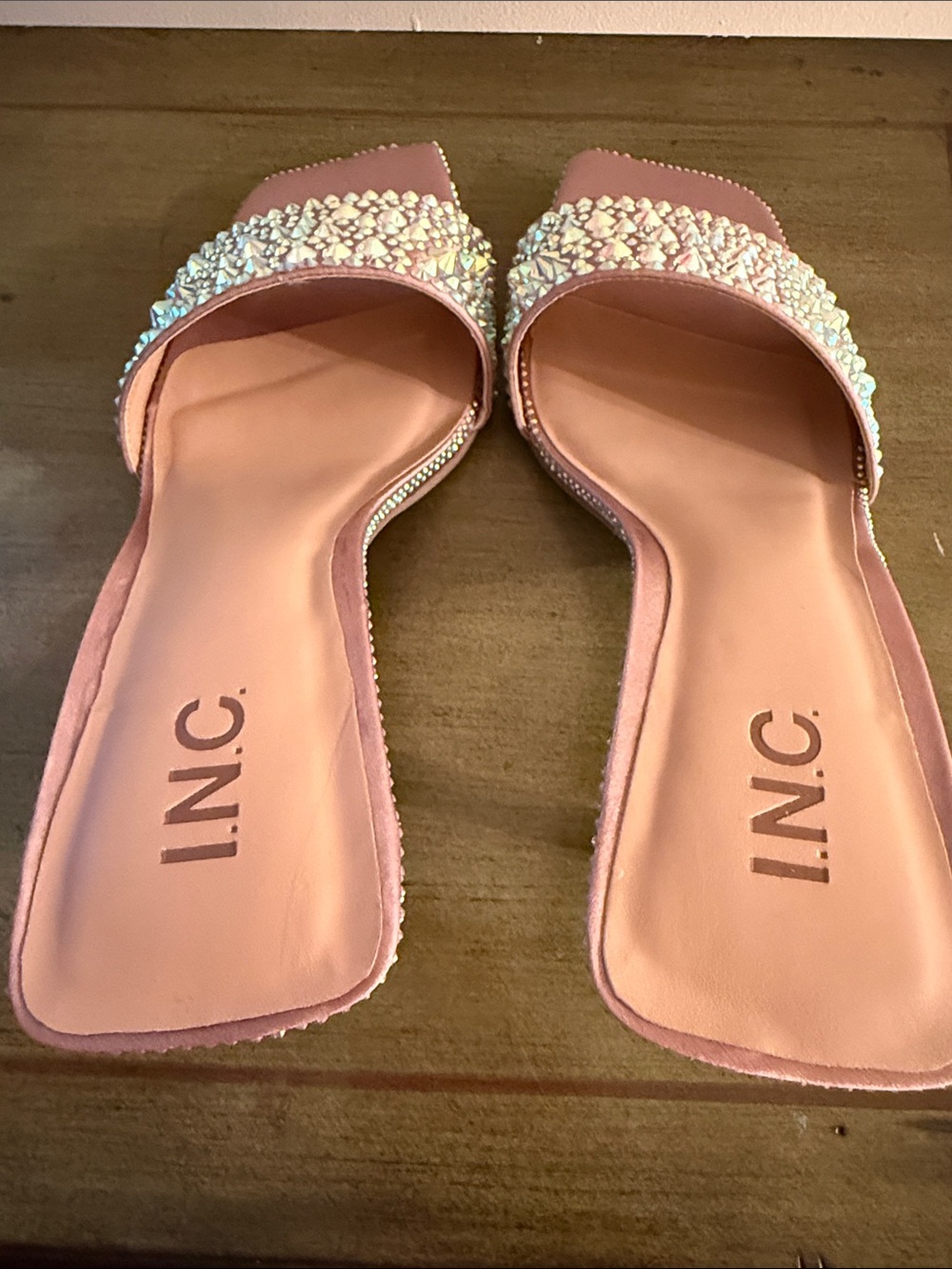 INC International Concepts Crystal Embellished Slide Heels - Picture 8 of 11